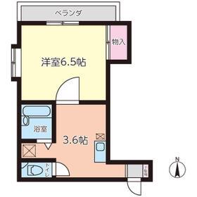 プラネックス弥生(1K/1階)の間取り写真
