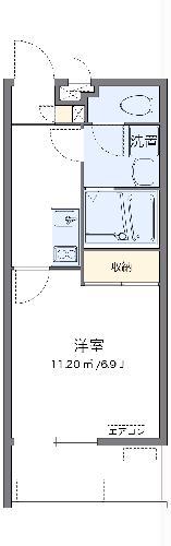 クレイノ南十字星(1K/2階)の間取り写真