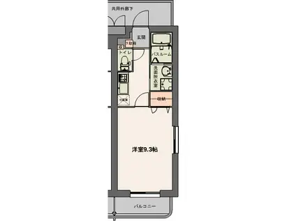 メゾンパークスⅡ(1K/2階)の間取り写真