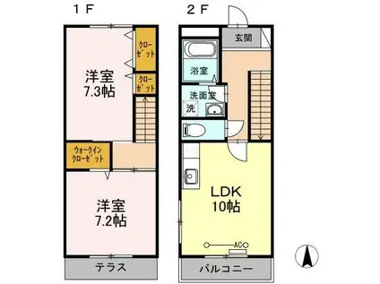 スティルライフ(2LDK/1階)の間取り写真