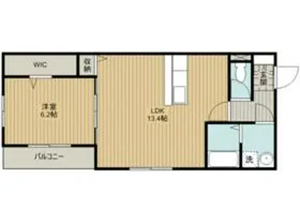 田畑ハイツ それいゆⅤ(1LDK/2階)の間取り写真