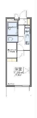 レオパレス中島町(1K/4階)の間取り写真