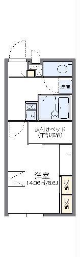 レオパレスグリーン(1K/1階)の間取り写真