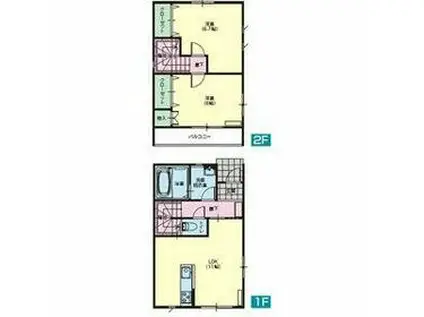 日光線 鹿沼駅 徒歩35分 2階建 築7年(2LDK)の間取り写真