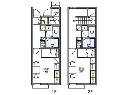 レオパレスミニョンヌ(1K/2階)の間取り写真