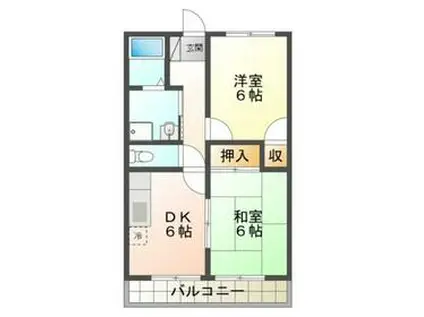 サープラスシエル(2DK/1階)の間取り写真