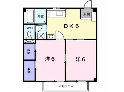 サニプレイス(2DK/2階)の間取り写真