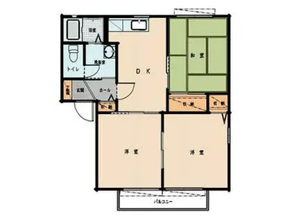 マーベラスハイツ A棟(3DK/1階)の間取り写真