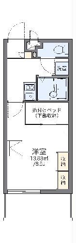 レオパレス仲西S&AI(1K/1階)の間取り写真