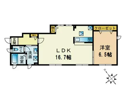 コート北鎌倉(1LDK/1階)の間取り写真