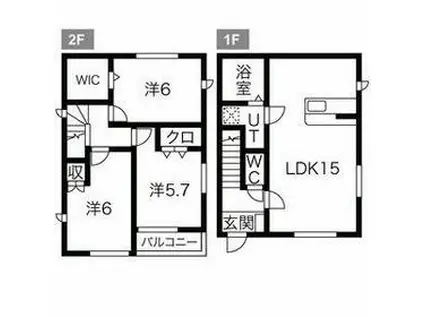 東北本線 岡本駅(栃木) 徒歩30分 2階建 築9年(3LDK)の間取り写真