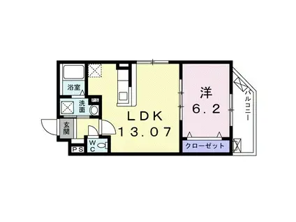 リ クラウド クルー(1LDK/2階)の間取り写真