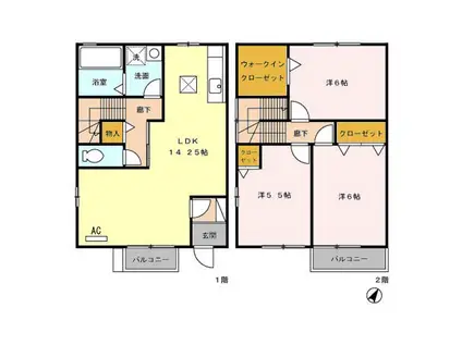 ハートフィールド(3LDK)の間取り写真