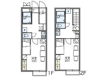 レオパレスサンコーポ御笠(1K/2階)の間取り写真