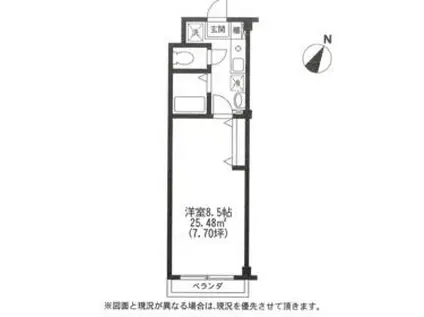 アトレー上福岡マンション(1K/3階)の間取り写真