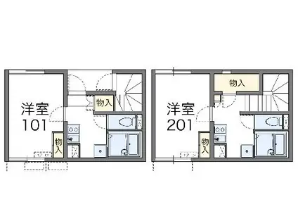 レオネクストビーチサイドYAS(1K/2階)の間取り写真