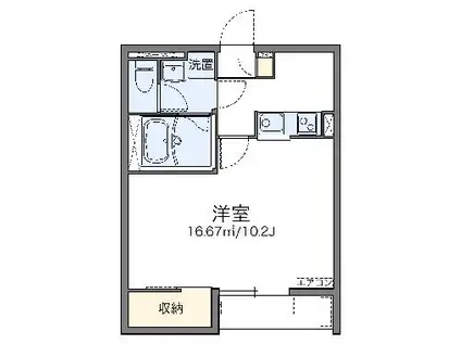 レオネクストエンメイバシ(1K/2階)の間取り写真