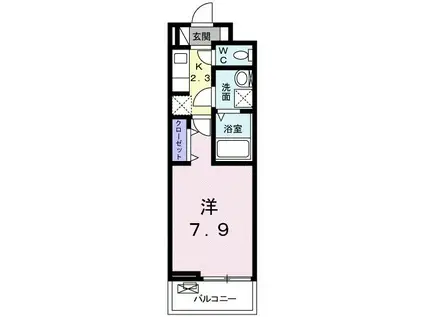 ブエナビスタ立川(1K/3階)の間取り写真