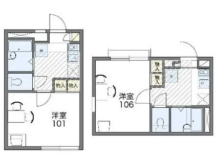 レオパレス豊(1K/2階)の間取り写真