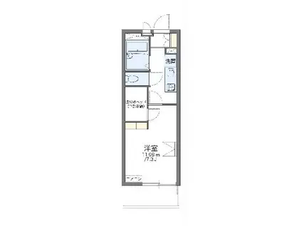 レオパレスフレグランス萩(1K/1階)の間取り写真