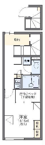 レオパレスフロラシオン(1K/2階)の間取り写真