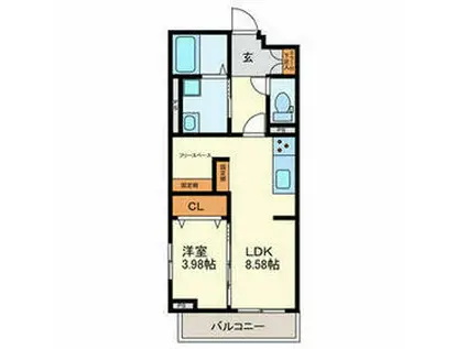 RAFFINE TOKIWA(1LDK/2階)の間取り写真