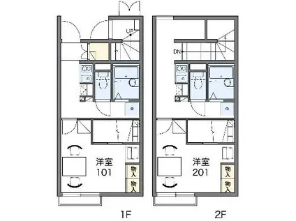 レオパレスフォンターナ(1K/1階)の間取り写真