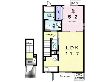 KメゾンⅠ(1LDK/2階)の間取り写真