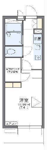 レオパレスVILLA偕楽(1K/2階)の間取り写真