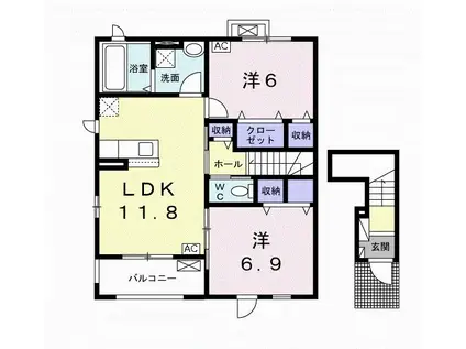 パシフィック 182(2LDK/2階)の間取り写真