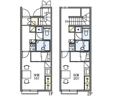 レオパレスサクセスⅡ(1K/1階)の間取り写真