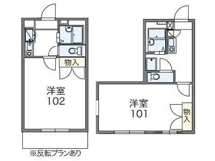 レオパレスヴァンベール(1K/1階)の間取り写真