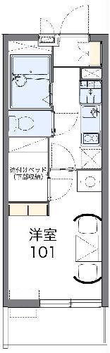 レオパレス府庁前(1K/3階)の間取り写真