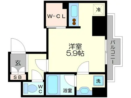アスヴェル梅田北(ワンルーム/4階)の間取り写真