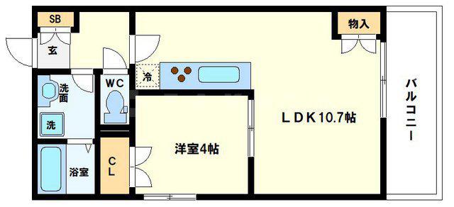 SILVERSWORD(1LDK/3階)の間取り写真