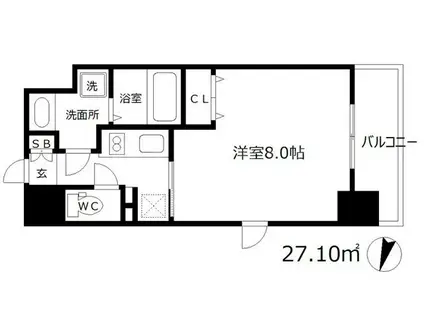 レジュールアッシュ梅田NEX(1K/10階)の間取り写真