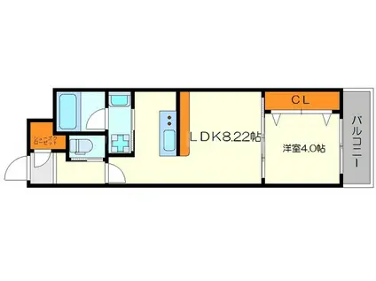 ガレリア南豊中(1LDK/2階)の間取り写真