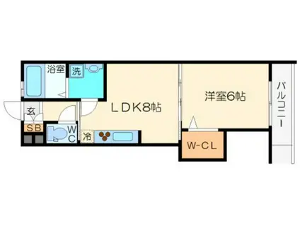 バルゴイースト(1LDK/2階)の間取り写真