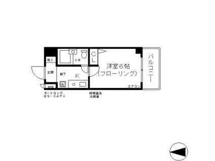 エスリード新大阪第6(1K/8階)の間取り写真