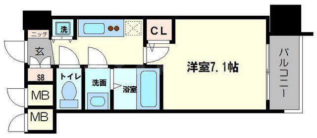 スプランディッド新大阪V(1K/2階)の間取り写真
