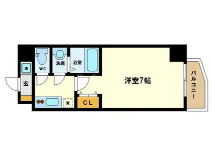 ウインズコート新大阪2(1K/8階)の間取り写真