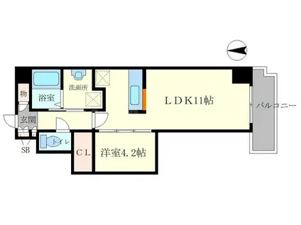 スローハスコート(1LDK/1階)の間取り写真