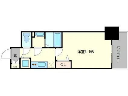 プレサンス新大阪ザシティ(1K/3階)の間取り写真