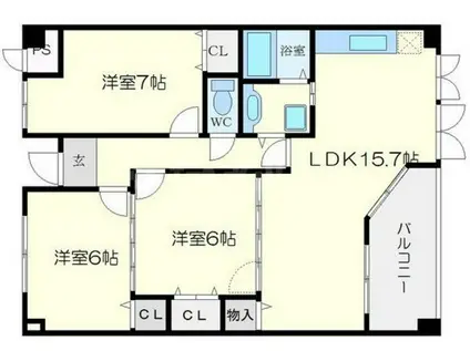 プリモアトーレ(3LDK/1階)の間取り写真