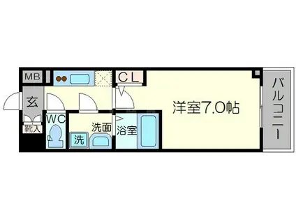 プランドール新大阪PARKレジデンス(1K/2階)の間取り写真