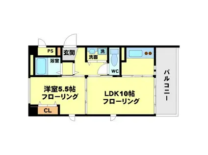 ベラヴィータ(1LDK/2階)の間取り写真