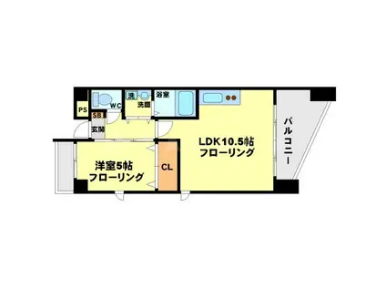 ベラヴィータ(1LDK/2階)の間取り写真