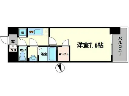 エスリード新大阪レジデンス(1K/2階)の間取り写真