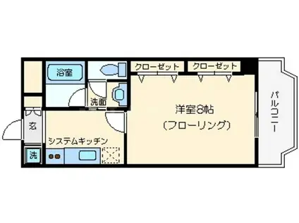 サンフラッツ新大阪(1K/6階)の間取り写真