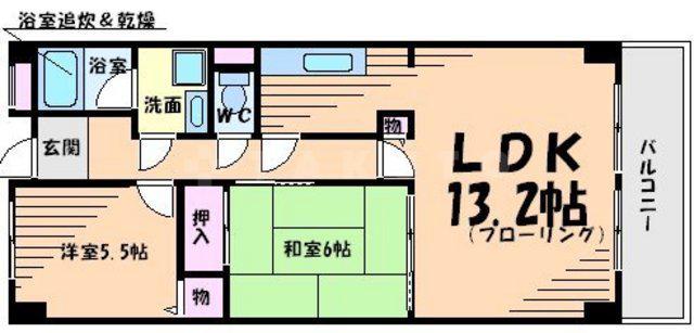 センチュリー竹谷(2LDK/3階)の間取り写真
